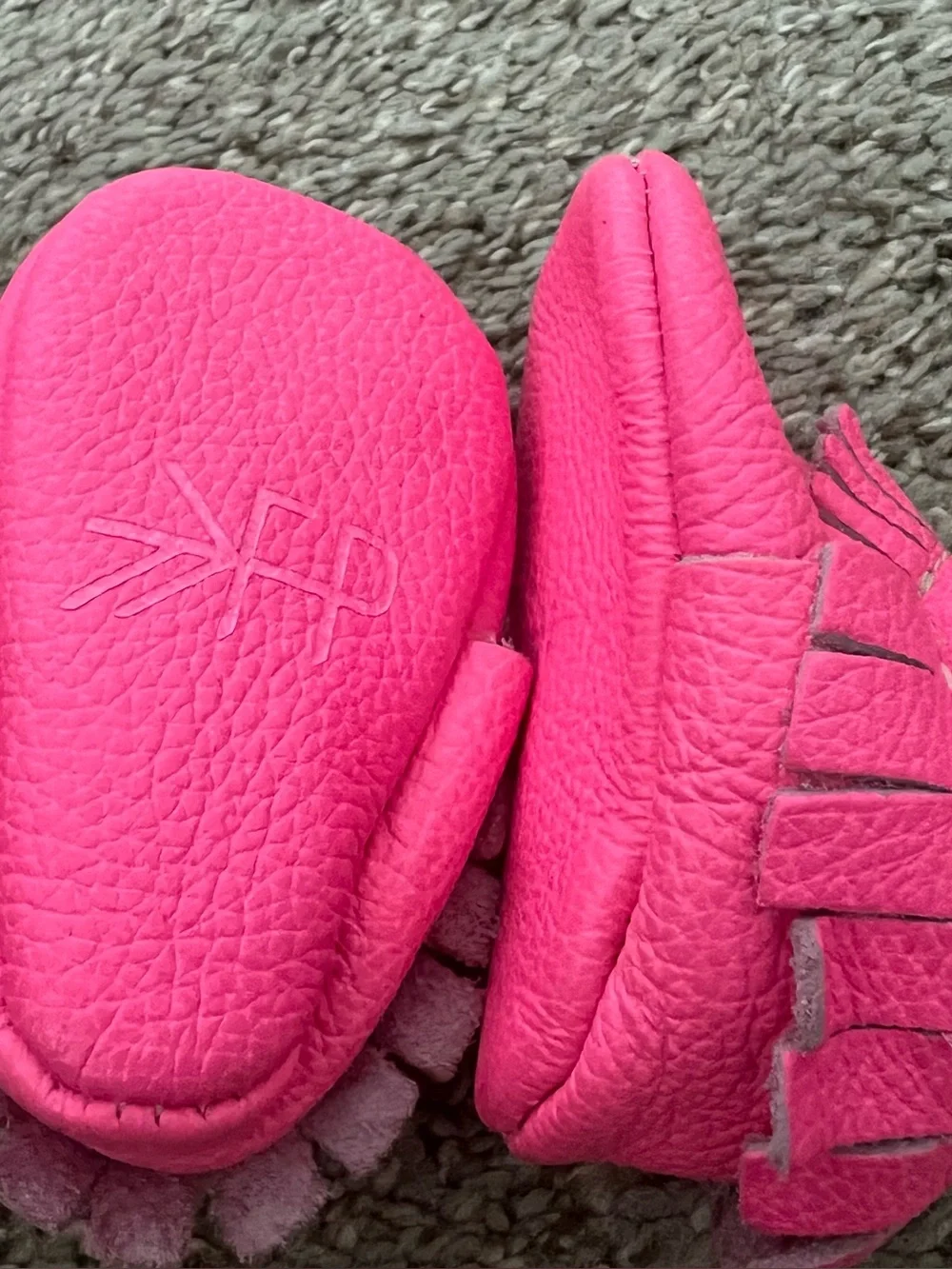 Freshly Picked Hot Pink Fringe Leather Moccasins Size 1